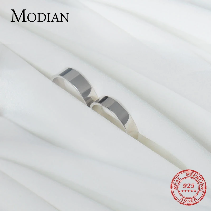 Modian распродажа 100% стерлингового серебра 925 пробы пара Простые Кольца