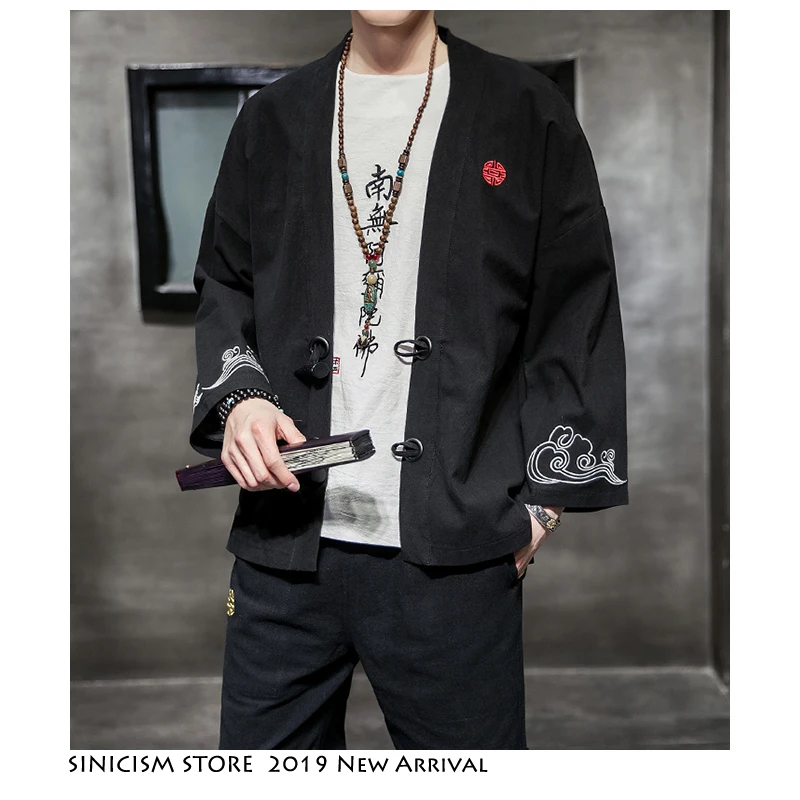 Sinicism Store Мужская Уличная одежда облачные кимоно рубашки 2019 мужские s Harajuku пэчворк