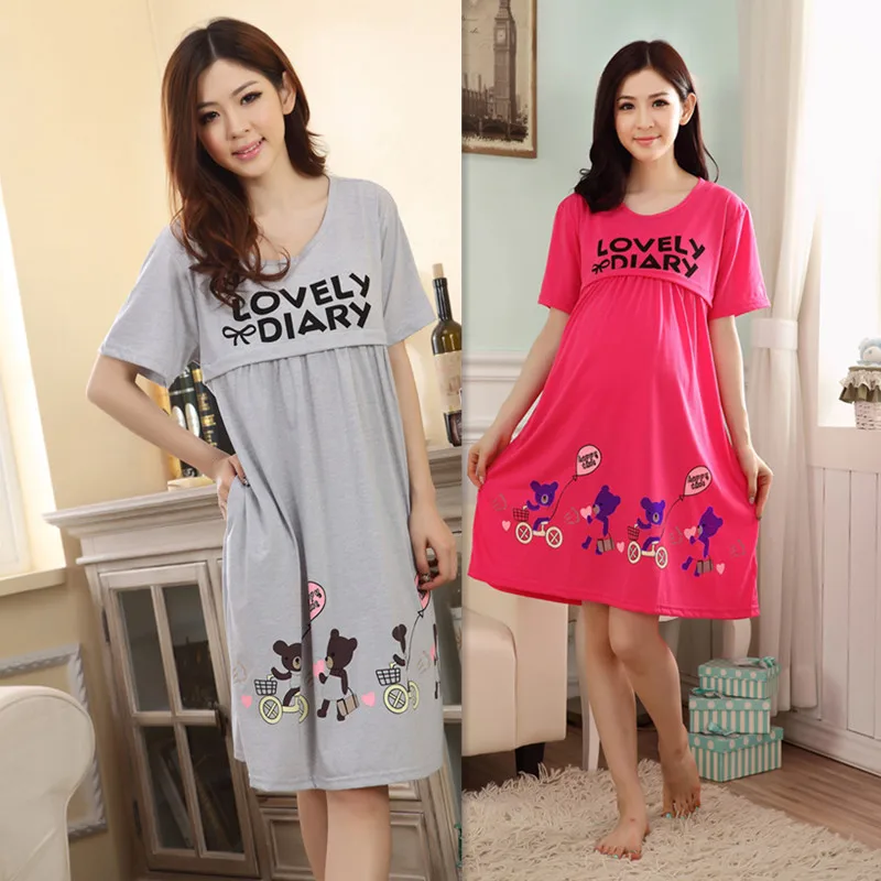 Высококачественная летняя и осенняя Пижама для кормящих мам Платье кормления с