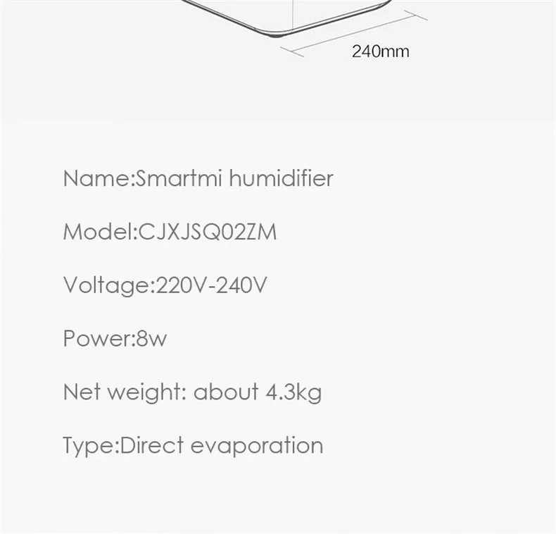 Smartmi чистый увлажнитель 4L большой емкости Испарительный Увлажнитель бытовой бесшумный энергосберегающий диффузор