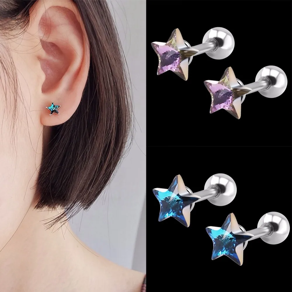 1 шт. Новая мода Ruxury Циркон Стад уха Кольца Бусы Tonue кольца нос пирсинг простой