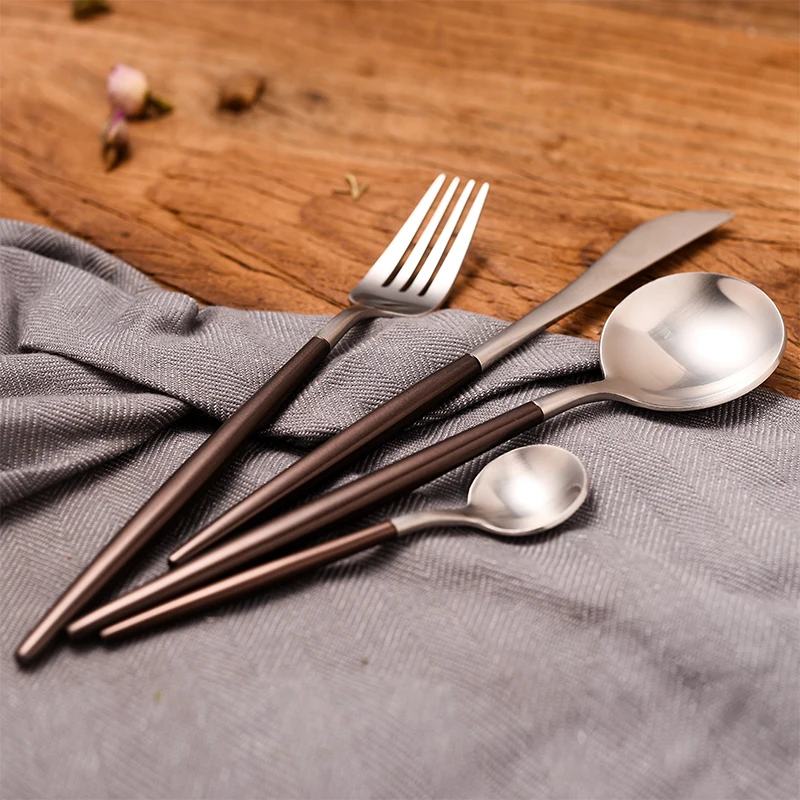 Набор столовых приборов KuBac из нержавеющей стали 24 шт.|silver dinnerware sets|dinnerware setknife fork |
