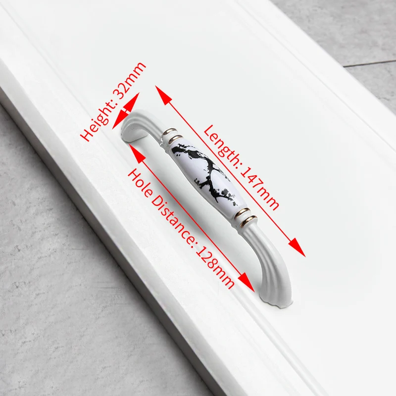 Handle-LA260W-128 NAIERDI китайские винтажные ручки для шкафа из алюминиевого сплава, дверные ручки для кухни, ручки для шкафа, черные ручки для ящиков, Мебельная ручка - Цвет: Handle-LA260W-128