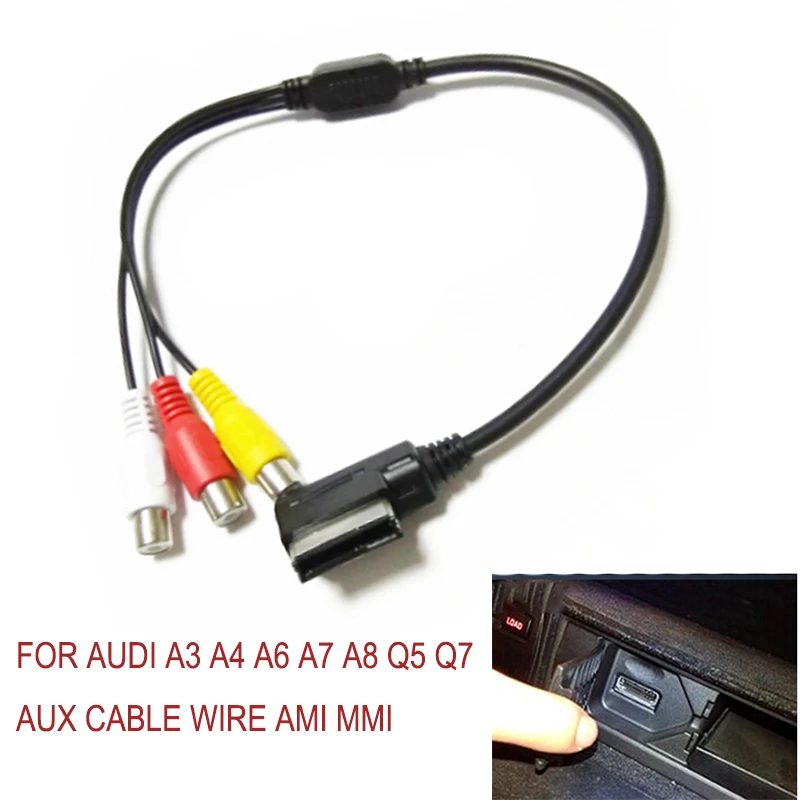 AMI MMI RCA 3RCA DVD видео аудио вход AUX кабель провод для Audi A3 A4 A6 A7 A8 Q5 Q7 TT MK5 MK6 B6 EOS/|input