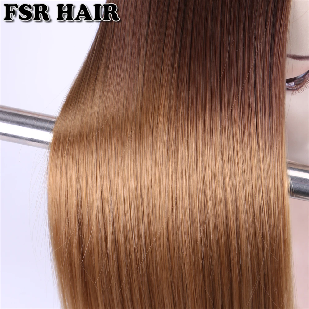 FSR T1B1/4/27 прямые вплетаемые волосы 16-26 дюймов, синтетические волосы, для увеличения объема, три тона пучки волос "омбре"