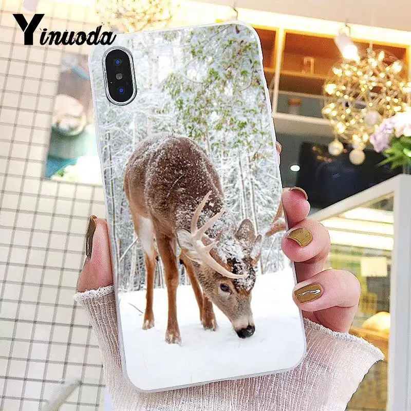 Yinuoda Снежный Олень зимний лес Новинка чехол для телефона Fundas для iPhone X XS MAX 6 6S 7 7plus 8 8Plus 5 5S XR 10 Чехол