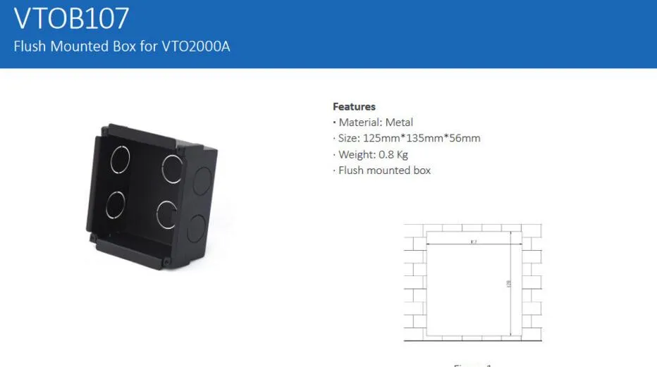 Dahua VTOB107 флеш-бокс металлический кронштейн для VTO2000A