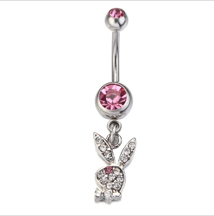 New Arrive Cute Rabbit Navel Bell Button Rings 316L Surgical Steel Piercing Belly Sex Body Jewelry | Украшения и аксессуары