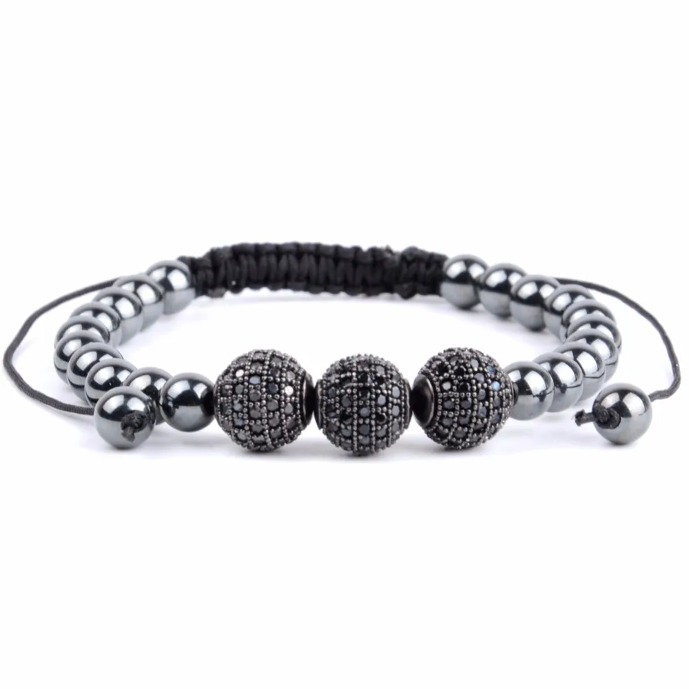 Плетеный браслет макраме браслеты в стиле бохо из розового золота с фианитами и