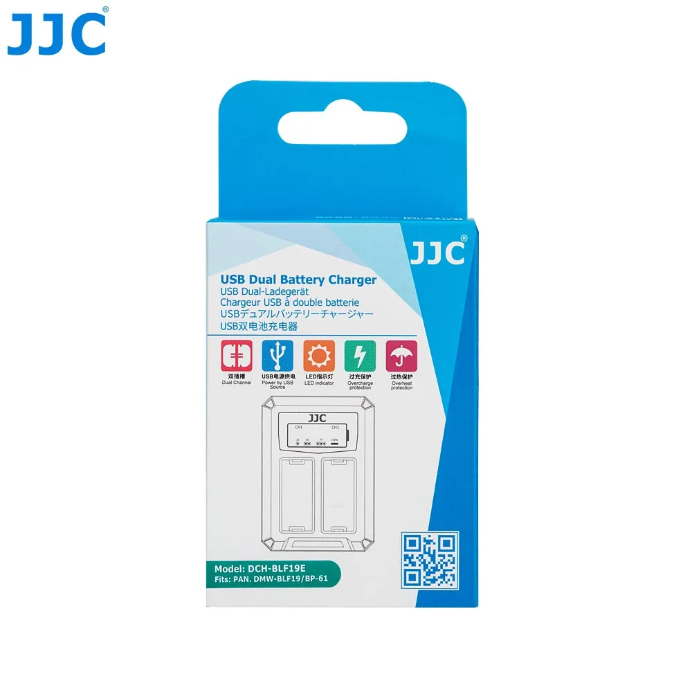 JJC USB Двойной аккумулятор зарядное устройство для Panasonic DMW-BLF19 DMW-BLF19e Lumix GH5S G9 GH5 GH4 GH3 заменяет DMW-BTC13 DMW-BTC10
