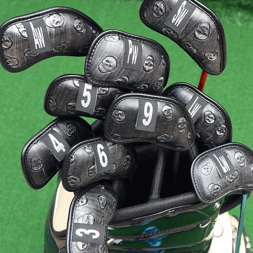 Чехол Champkey Monster Skull Golf с железной головкой из 12 шт.(3~ 9, A, P, S, L, L)-черный зеленый цвет чехол для головы Golf Iron