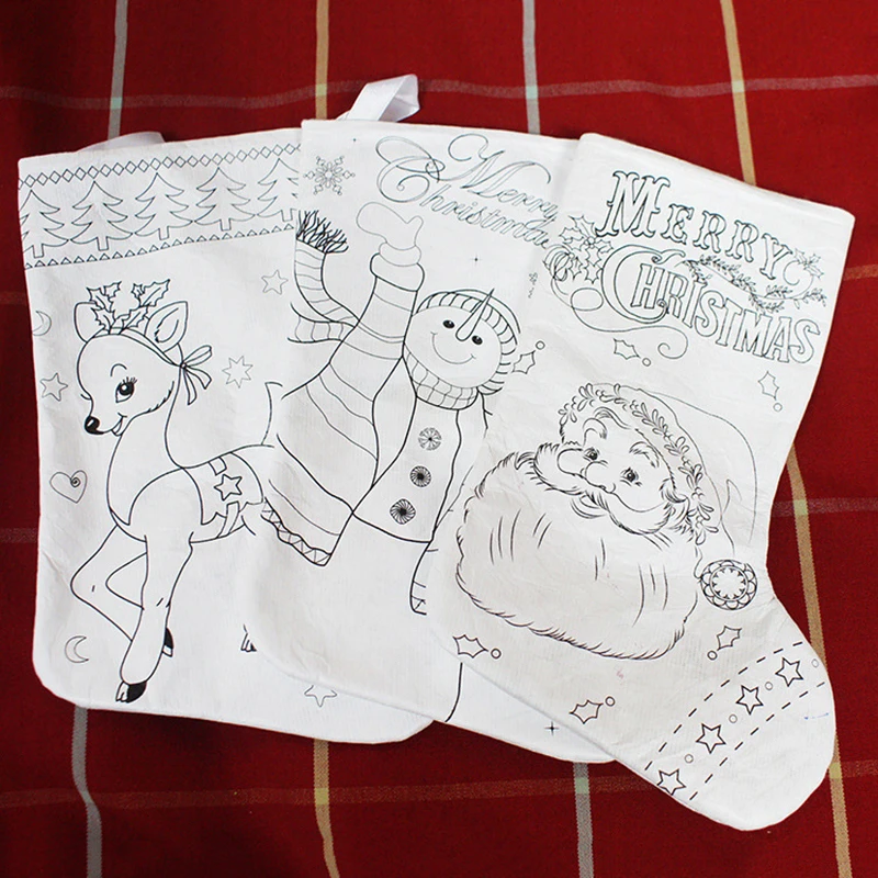 Ручной работы рисунок милый Рождество кулон чулок DIY Носки для девочек украшения