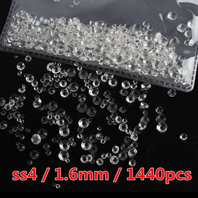 clear ss4 1440pcs 2019Newest~ 1440 шт./пакет ss3-ss8 Кристаллы Дизайн ногтей Стразы Украшения Стекло камни чистое Золотое Б ез исправлений стразы - Цвет: clear ss4 1440pcs