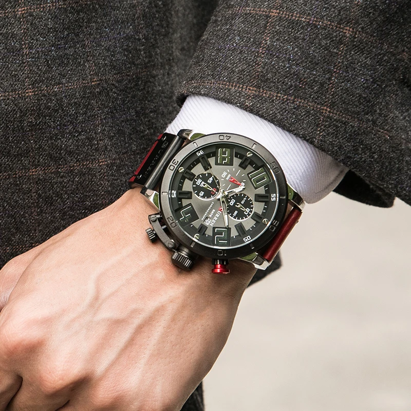 CURREN Мужские часы лучший бренд класса люкс мужские военные кожаные спортивные