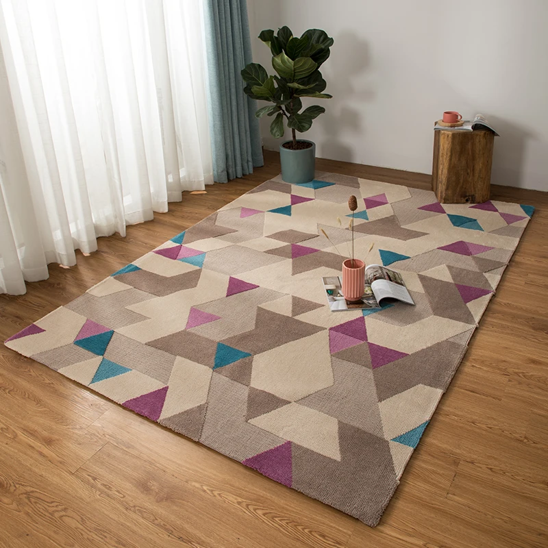 Хлопковый ковер Ins для девочек детской комнаты геометрический клетчатый