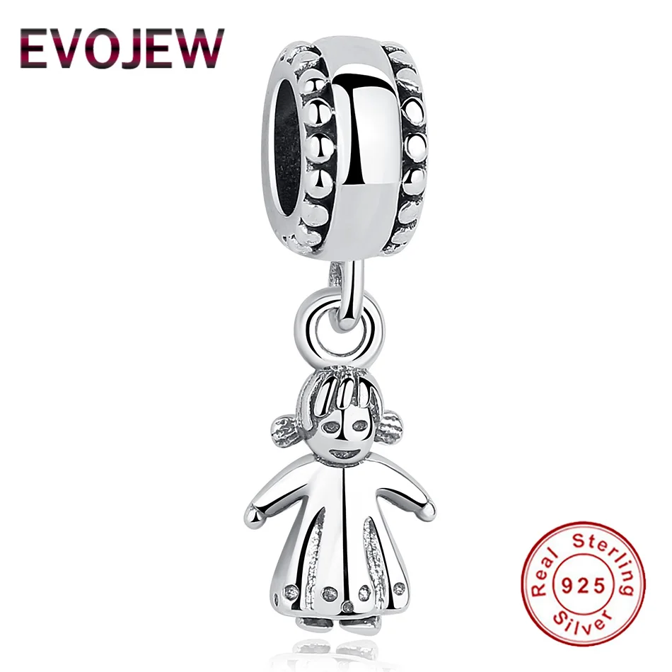 EVOJEW 925 пробы серебро для девочек и мальчиков кулон Бусины fit Pandora браслет & цепочки