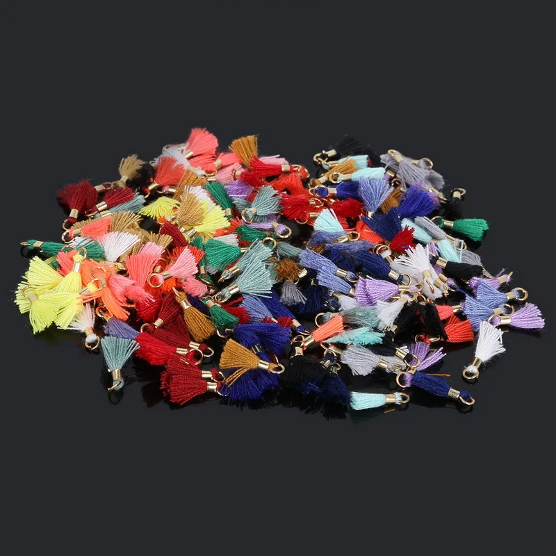 Набор украшений из хлопка маленькие Мини кисточки разных цветов 10 шт./лот