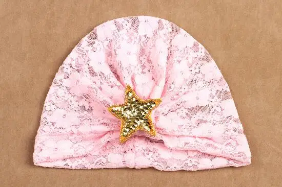 10 шт. оптовая продажа мягкая шапка-тюрбан со звездами и цветами сливы для девочек