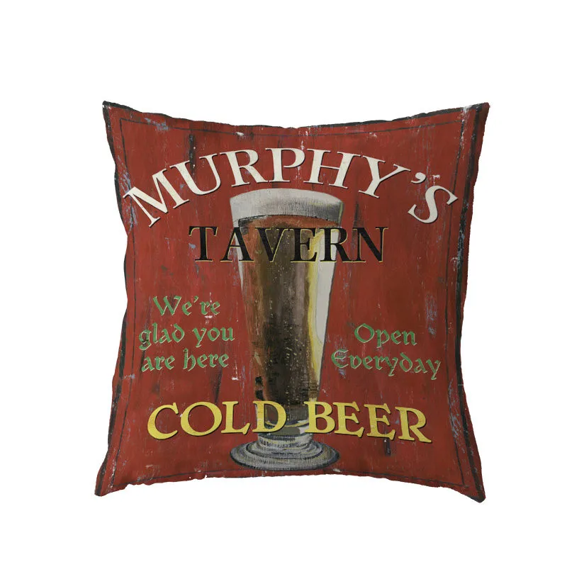 Персональная пивная кружка, наволочка, полиэстер, персиковая кожа, классический алфавит, цифровой покер, виски, стиль, подушка, украшение дома