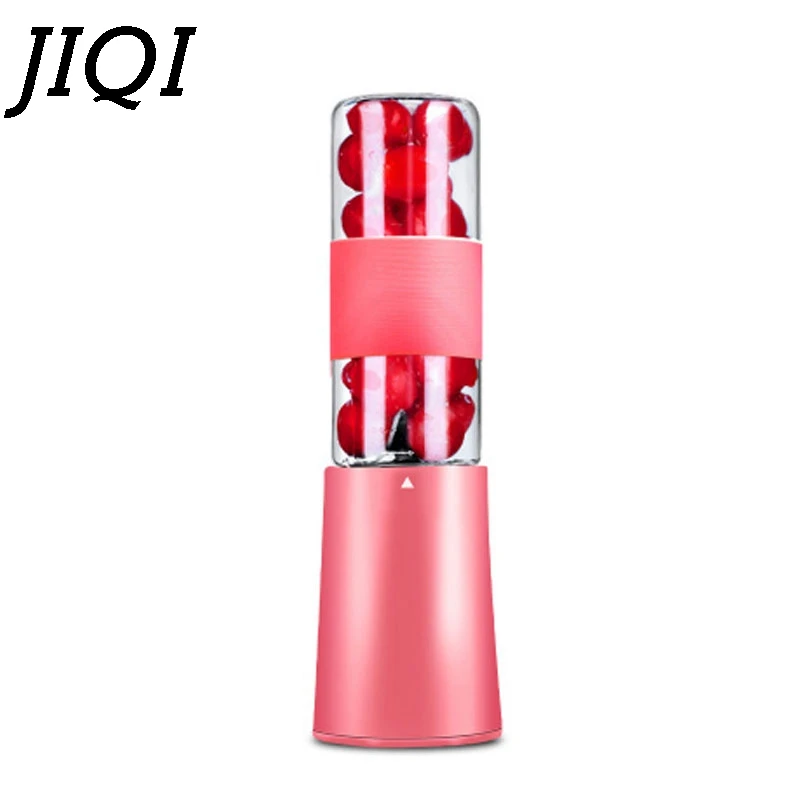 Pink JIQI Многофункциональная портативная электрическая чашка-соковыжималка для фруктов мини-миксер для молочного коктейля блендер для апельсинового сока маленькая бутылка экстрактор с европейской вилкой - Цвет: Pink