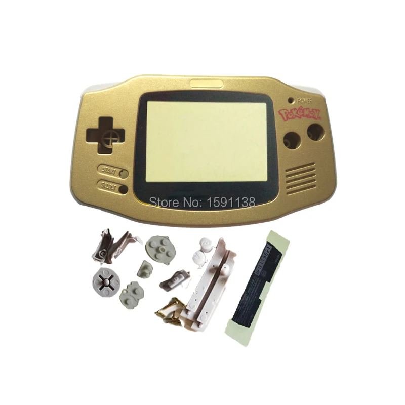 5pcs/lot New product Cartoon Mirror Lens Gold Repair Housing Shell Fit GameboyAdvance Plastic Case Cover Boy Game Color Advance |