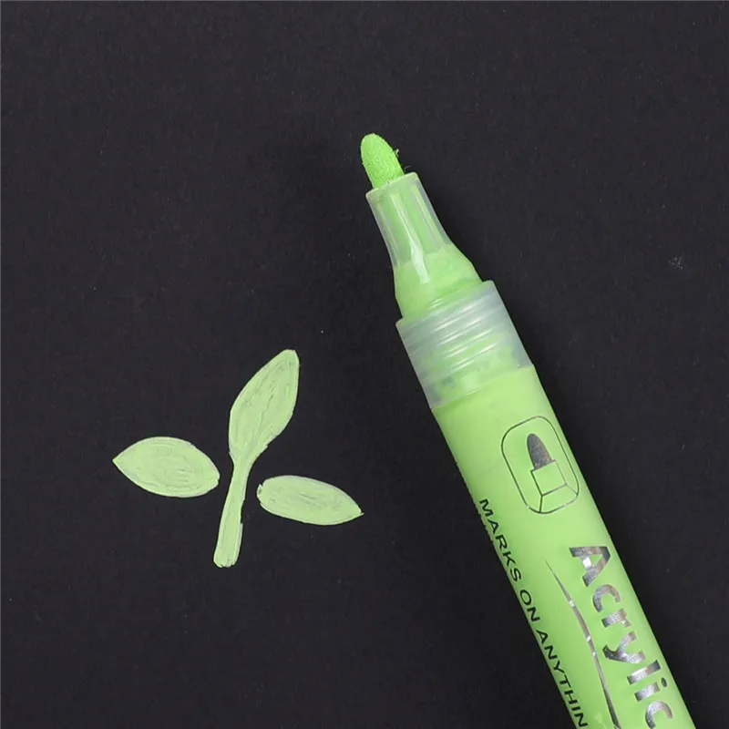 Light green Акриловый маркер краска для тела ed керамическое украшение DIY альбом черная карта граффити краска на водной основе ручка художественный Рисунок изюминка - Цвет: Light green