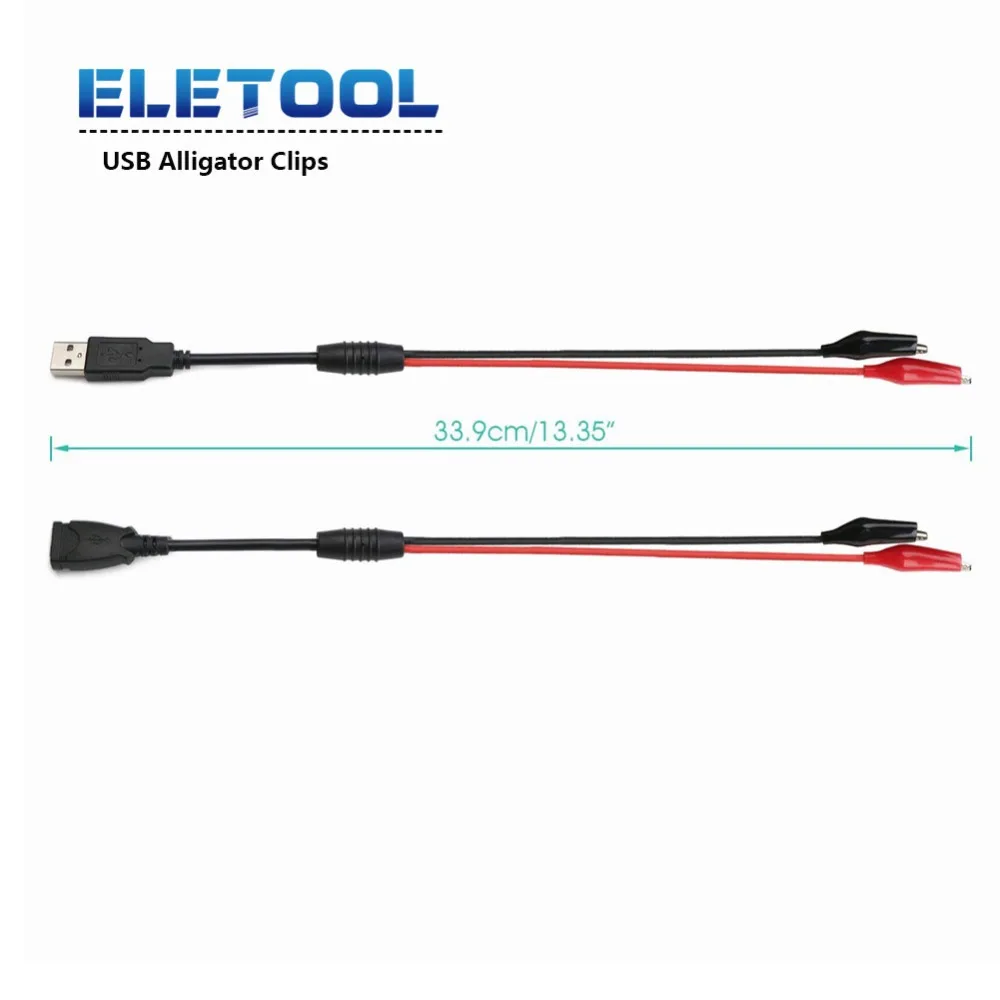 1 пара USB зажим-крокодил провод мужской/женский к USB тестер детектор DC напряжение XF30