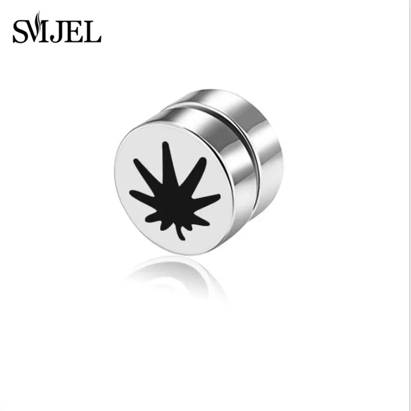 SMJEL Rock, сильный магнит, магнитный, забота о здоровье, серьги-гвоздики для ушей, не пирсинг, серьги с черепом, Дэвидом, звездой Тай Чи, ювелирные изделия для мужчин и женщин - Окраска металла: 35