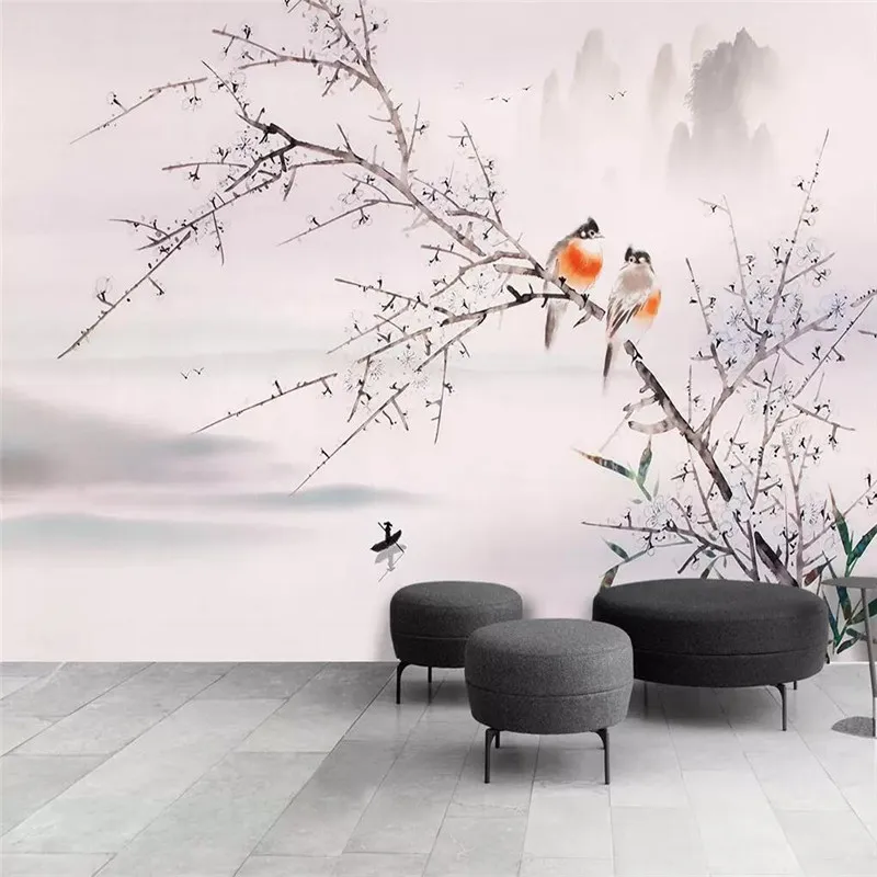 

Flower and bird background professional production mural factory wholesale wallpaper mural poster photo wall