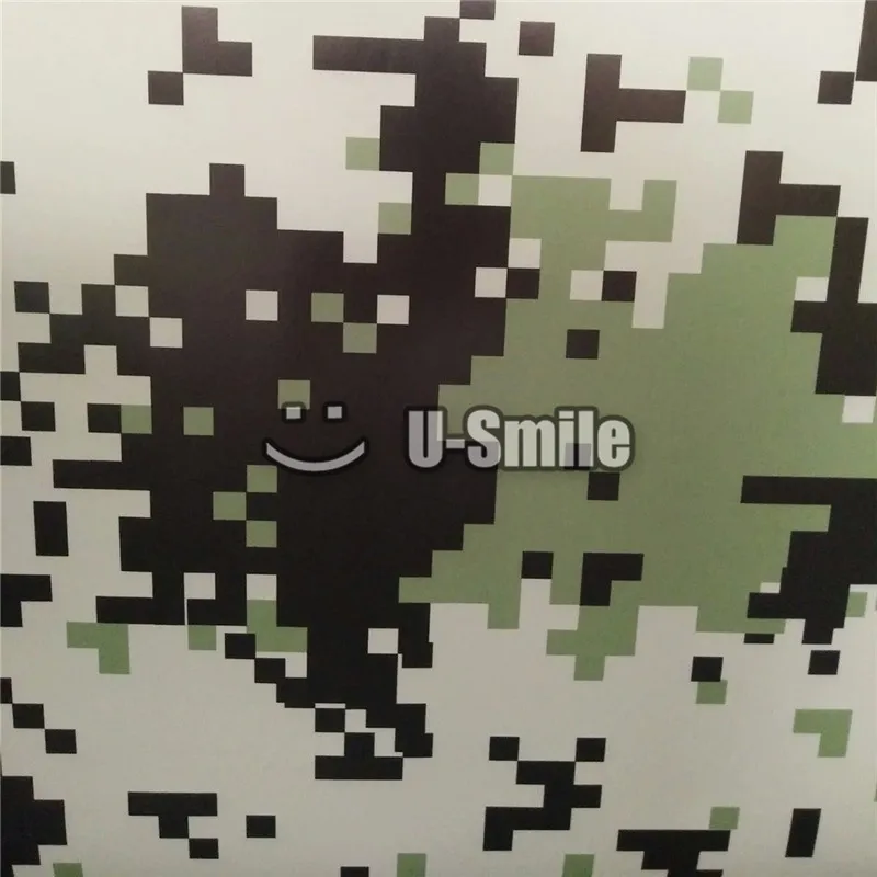 Digital Camouflage Vinyl Car Wrap Military Green Pixel Pattern Camo Film Full Truck Vehicle Decal Sheet 1.52X30M | Автомобили и