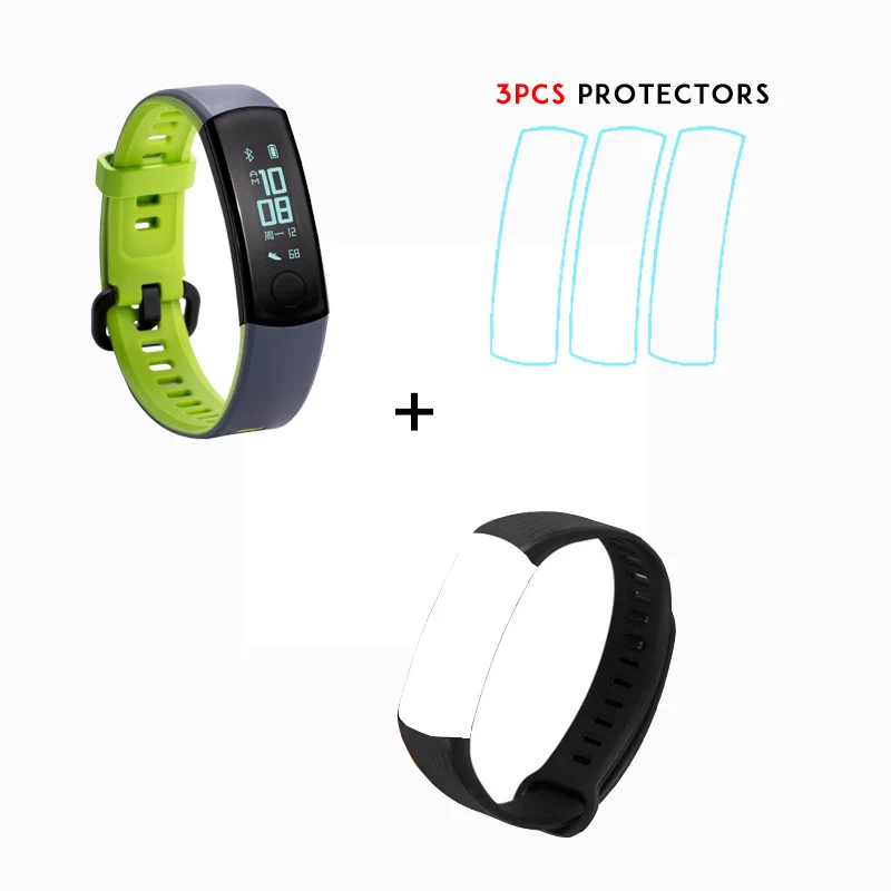 Смарт-браслет huawei Honor Band 3 для плавания 5ATM 0,9" OLED экран Сенсорная панель монитор сердечного ритма Push Message - Цвет: Gray green n strap