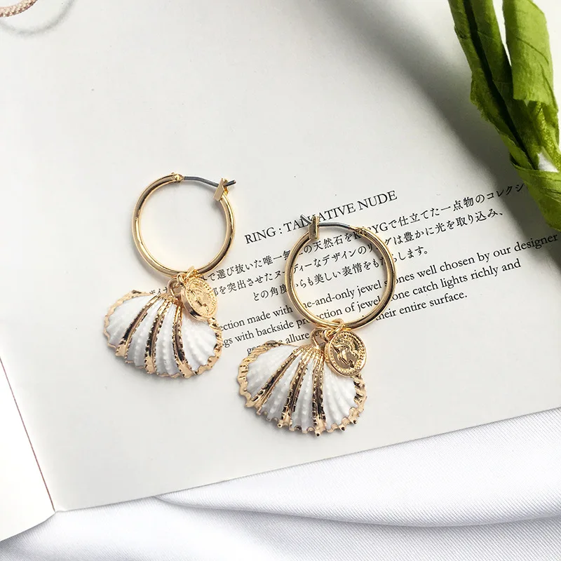 Женские серьги в виде морской ракушки 32 вида металлические ракушек эффектные