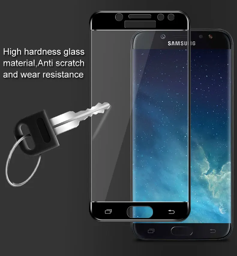 3D закаленное стекло для Samsung Galaxy C8 Полное покрытие экрана Взрывозащищенная