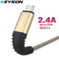 keysion 2 4a micro usb cable fast charge usb data cable nylon sync cord for samsung huawei xiaomi android micro usb phone cable