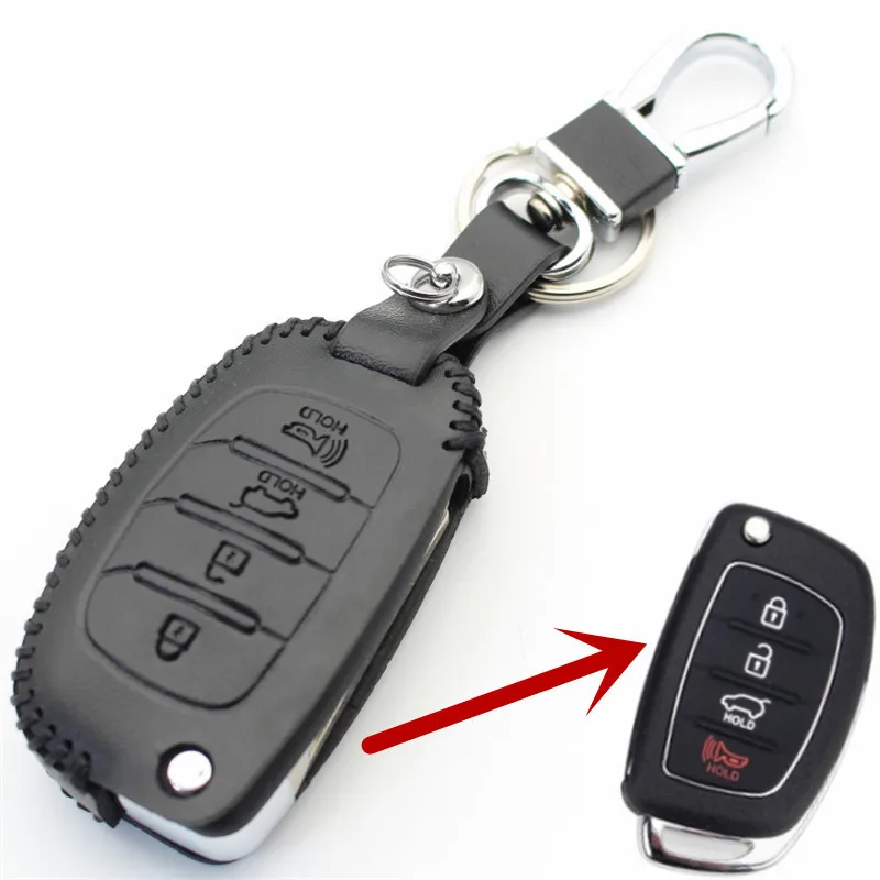 Чехол для ключей FLYBETTER из натуральной кожи для hyundai I40/I30/IX25/IX35/Tucson/Verna/Solaris/Elantra/Accent/I45/New Santafe L2221 - Название цвета: 10