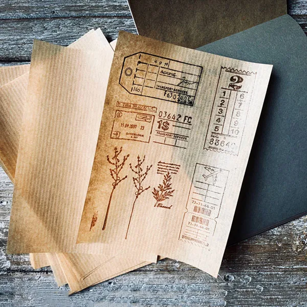 35 шт. винтажные тонкие штампы из крафтовой бумаги|Крафт-бумага| |