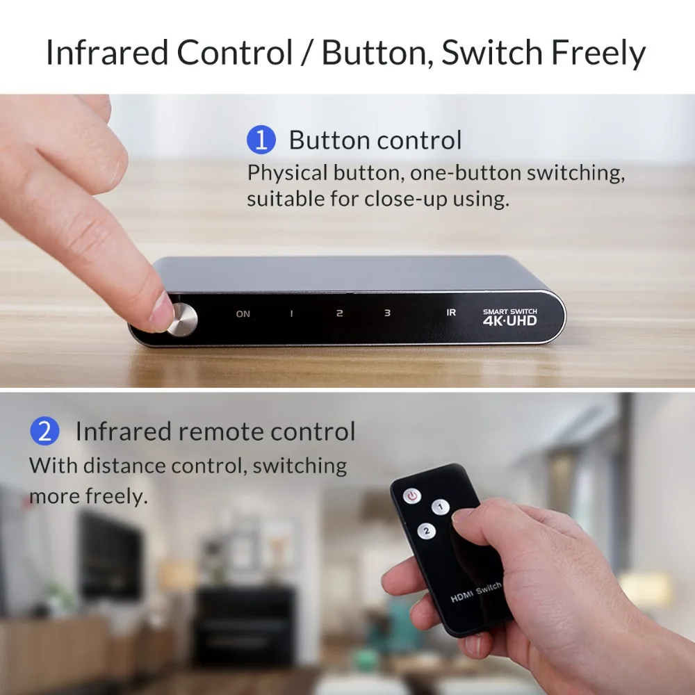 ORICO HDMI переключатель сплиттер 4K 60Hz HDMI2.0 коммутатор 3 входа 1 выход для ПК ноутбука