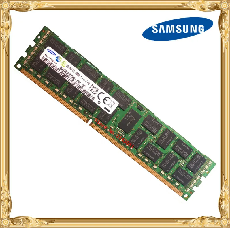 Серверная память Samsung DDR3 8 ГБ 16 1600 МГц ECC REG PC3 12800R регистр ОЗУ DIMM 12800 Гб 2RX4 X58 X79|memory ddr3