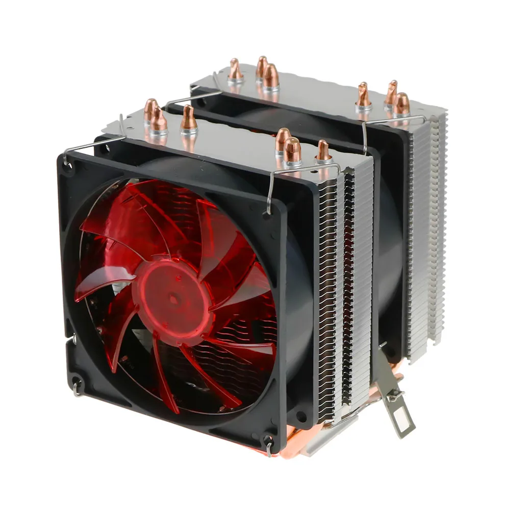 2/4/6 теплопроводов холодильник Процессор охлаждающий вентилятор для AMD Intel 775 1150 1151 1155 1156 Процессор радиатора 90 мм светодиодный два вентилятора 3pin охлаждения Процессор вентилятор PC тихий