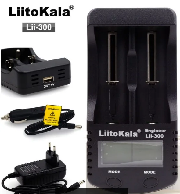 LiitoKala lii-300 ЖК-дисплей 18650 Батарея Зарядное устройство lii300 для 18650 26650 14500 10440 17500 1,2 V AA AAA Ni-MH Перезаряжаемые Батарея сзади - Цвет: Whole package