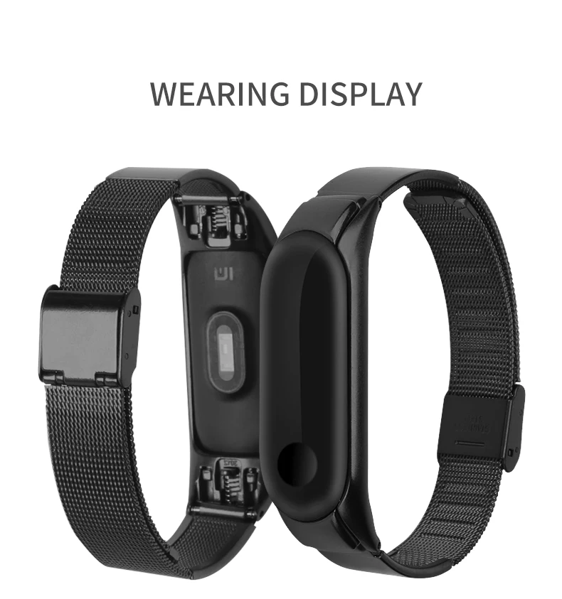 Для xiaomi mi band 3/4 металлический ремешок для наручных часов из нержавеющей стали mi Группа 4 браслет сменный ремешок mi band 3/4 аксессуары