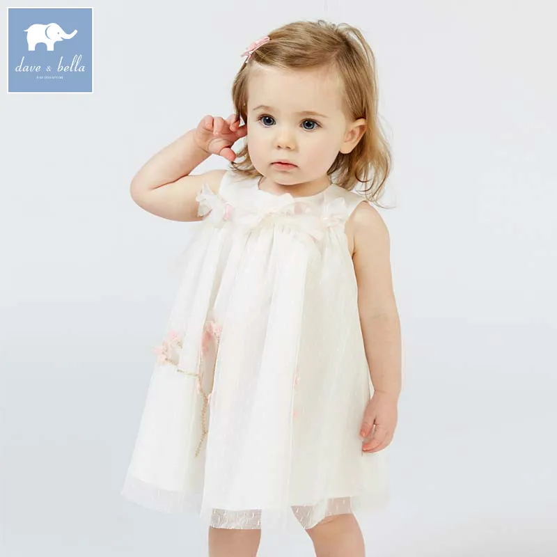 Dave bella/платье с цветочным рисунком для маленьких девочек детская одежда