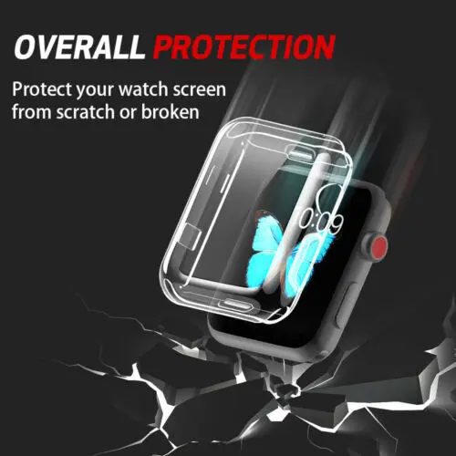 Для Apple Watch Series 3/2/1 Силиконовый ТПУ прозрачный чехол бампер для iWatch 38/42 мм 2C21 |