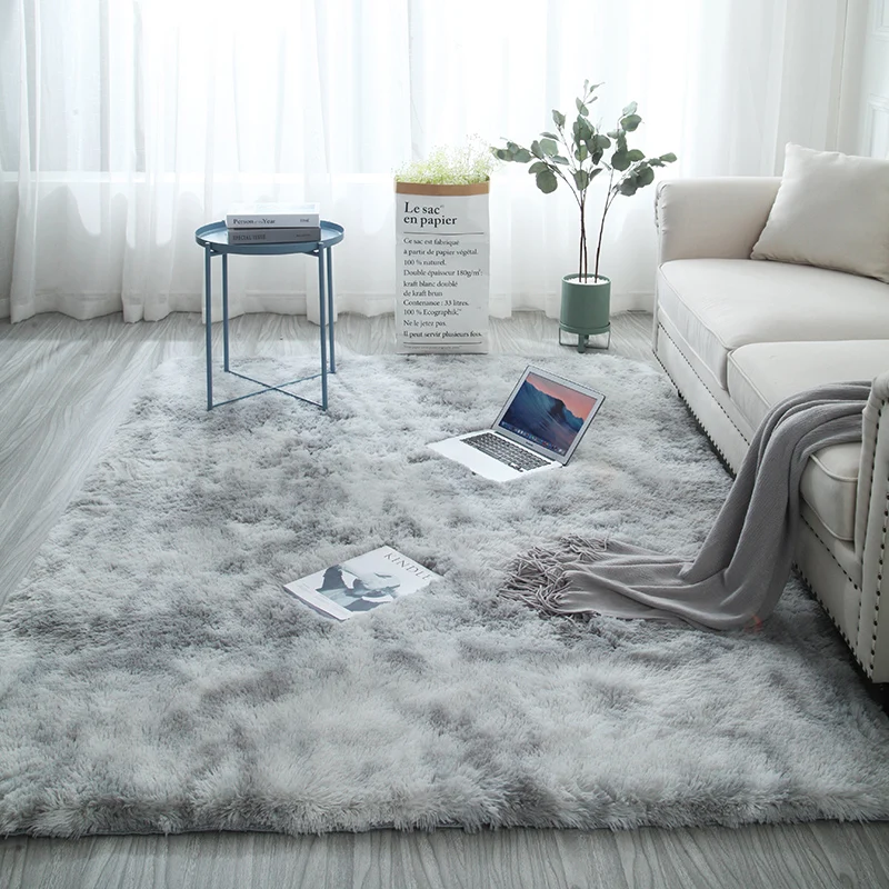 

Nordic tie-dye carpet living room coffee table bedroom bedside rug thickness 4 cm floor mat washable easy to care carpet