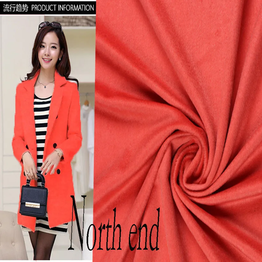 Тонкая оранжевая кашемировая ткань осень-зима специальные пальто шерстяная для