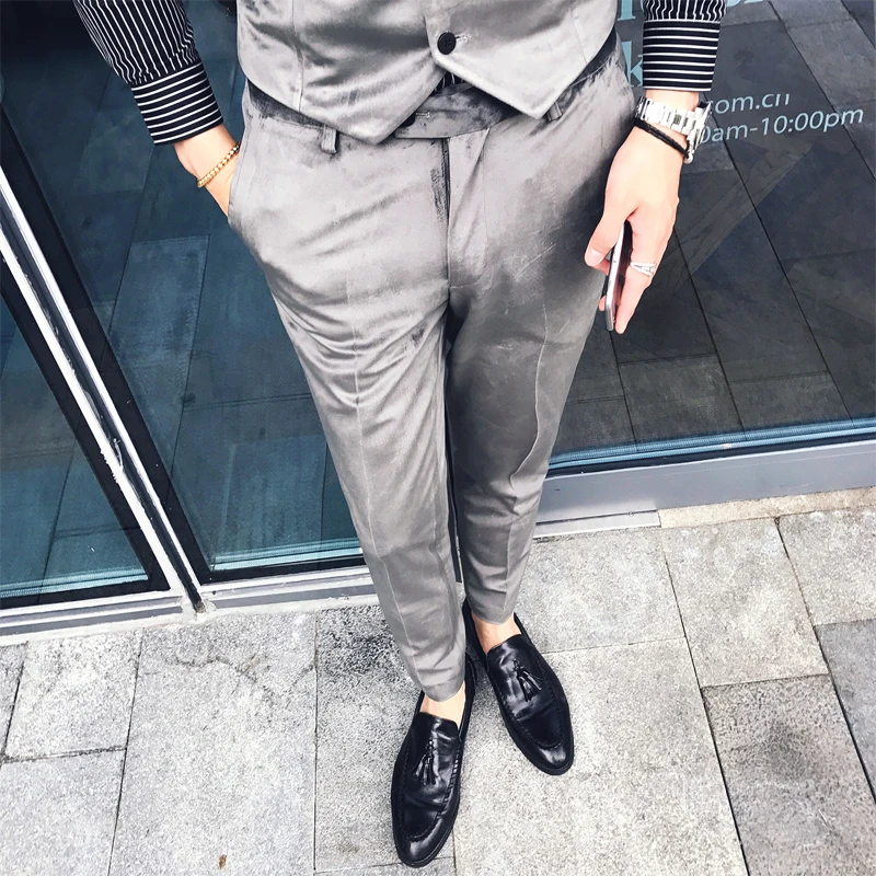 Мужские вельветовые брюки черные и серые облегающие дизайнерские Размеры 29 30 31 32