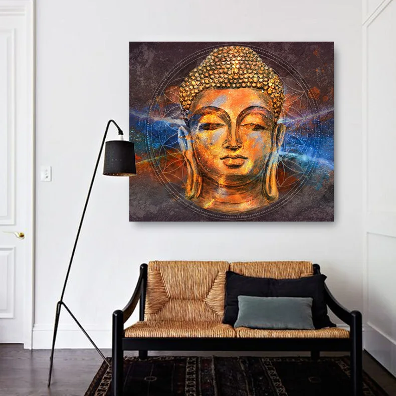 Embelish 1 шт. голова Будды акварельные настенные картинки для гостиной HD Печать