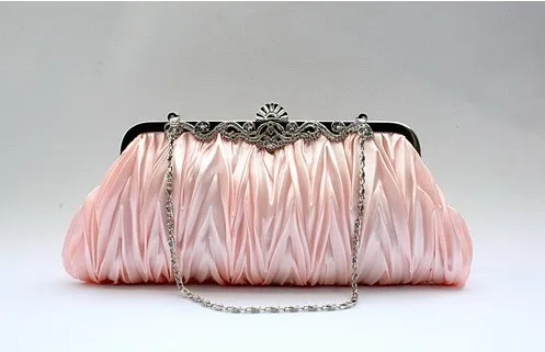 Китайская Женская атласная Свадебная вечерняя сумочка цвета шампанского клатч