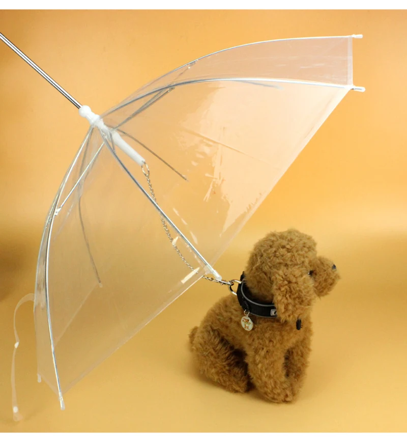 Прозрачный Зонт для домашних животных hyena artifact Teddy bear dog pet дождевик прекрасные товары для домашних животных Водонепроницаемый Зонтик для кошек и собак Распродажа - Цвет: Прозрачный