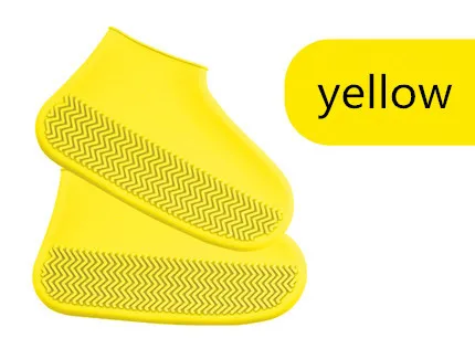 yellow Силиконовые Нескользящие резиновые сапоги; Многоразовые износостойкие водонепроницаемые непромокаемые сапоги; моющиеся унисекс - Цвет: yellow